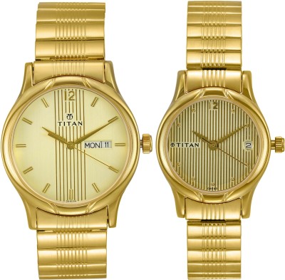 Titan NH15802490YM05 Bandhan Analog Watch - For Couple