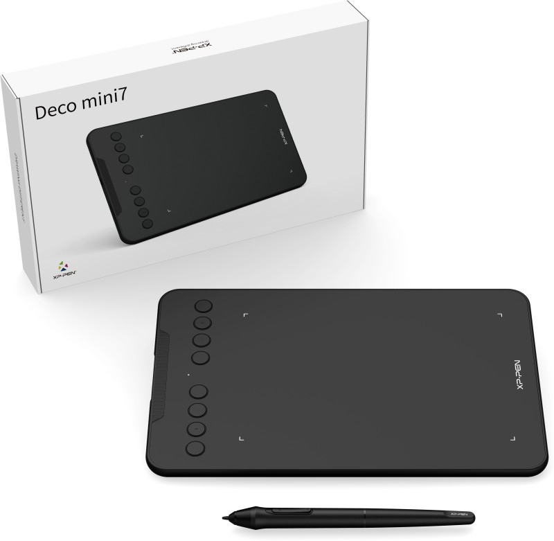 XP Pen Deco Mini7 7 x 4.37 inch Graphics Tablet(Black, Connectivity - USB)