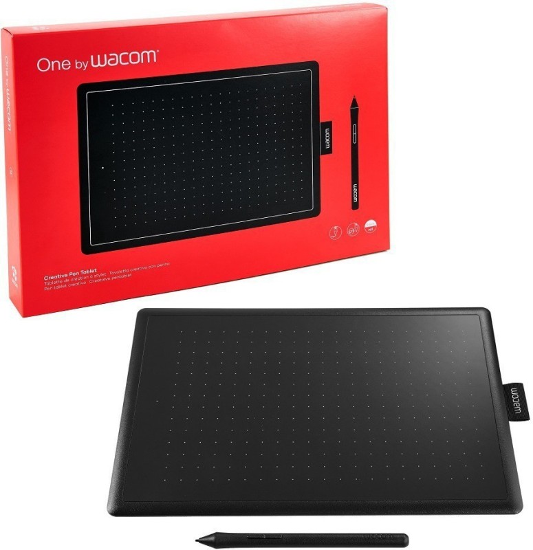 WACOM CTL-472/K0-CX One By 5.98 x 3.74 inch Graphics Tablet(Black, Red, Connectivity - USB)