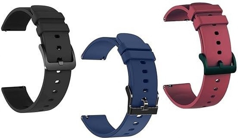 Firetook (Combo 3) 22mm Soft Watch Strap (Compatible Watch List In Photo & Description) 22 mm Silicone Watch Strap(Multicolor)