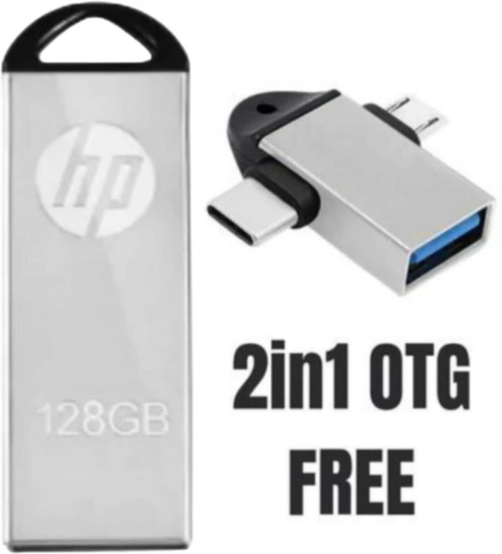 HP V220W 128GB With 2 IN 1 OTG 128 GB Pen Drive(Multicolor)