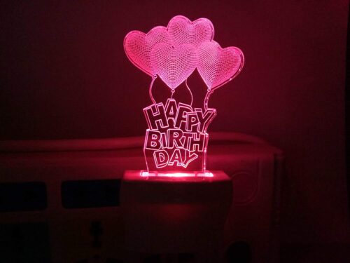 3D Illusion Love Baloon Happy Birthday Design Night Lamp