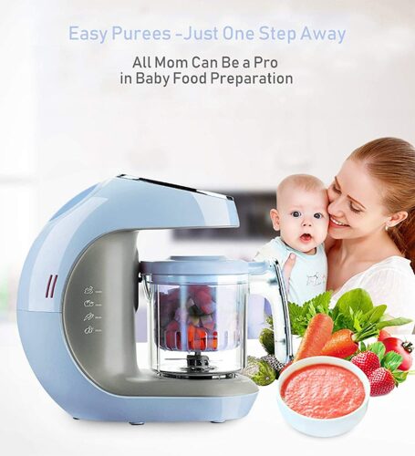 5in1 Smart Digital Baby Food Processor Steamer Blender Grinder